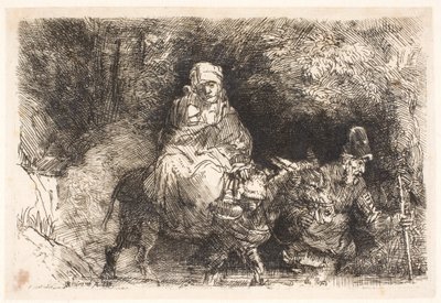 The Flight into Egypt: The Holy Family Crossing a Brook by Rembrandt van Rijn
