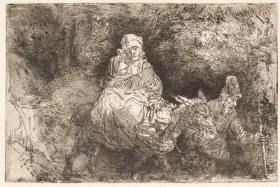 The Flight into Egypt: The Holy Family Crossing a Brook by Rembrandt van Rijn
