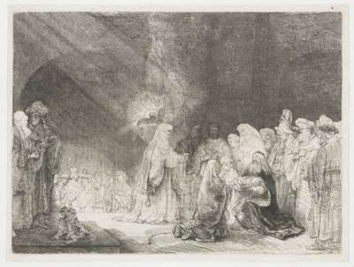 The Presentation in the Temple: Oblong Print by Rembrandt van Rijn