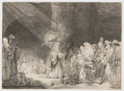 The Presentation in the Temple: Oblong Print by Rembrandt van Rijn