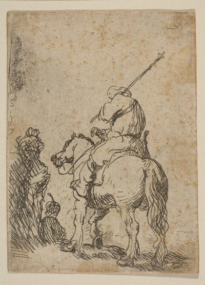Turbaned Soldier on Horseback by Rembrandt van Rijn