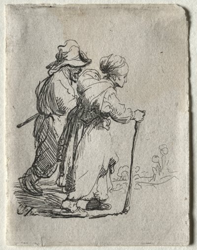 Two Tramps, a Man and a Woman by Rembrandt van Rijn