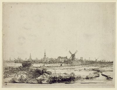 View of Amsterdam, c.1640 by Rembrandt van Rijn