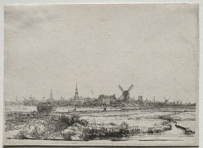 View of Amsterdam from the North West, c. 1640 by Rembrandt van Rijn