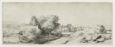 View of the Diemerdijk with a Milkman and Cottages by Rembrandt van Rijn