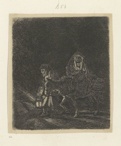 Flight into Egypt: Night Scene by Rembrandt van Rijn