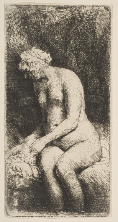 Woman Bathing Her Feet at a Brook, 1658 by Rembrandt van Rijn