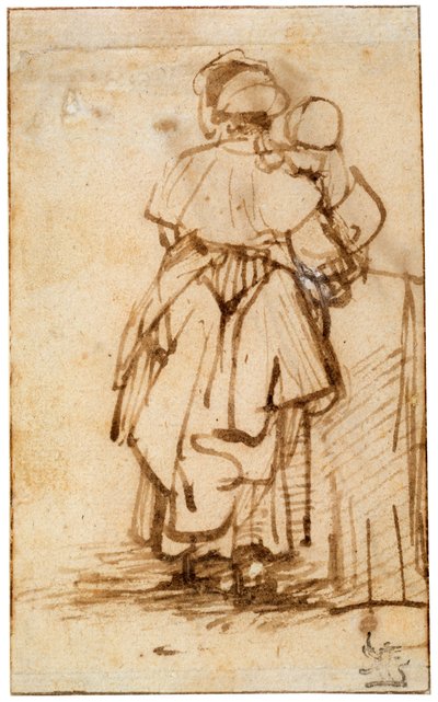 Woman with a Child on Her Lap, 1640s by Rembrandt van Rijn