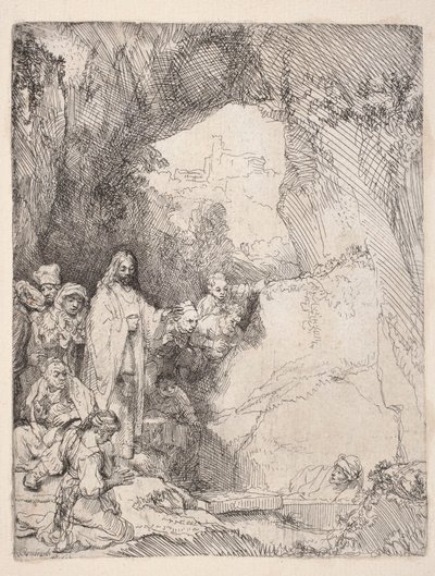 The Raising of Lazarus (Small Plate) by Rembrandt van Rijn