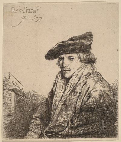 Young Man in a Velvet Cap (Petrus Sylvius?) by Rembrandt van Rijn