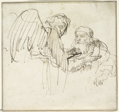 Zacharias and the Angel by Rembrandt van Rijn