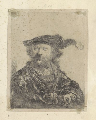 Self-Portrait with Plumed Velvet Beret Recueil de quatre-vingt-cinq estampes originales (series title) by Rembrandt van Rijn