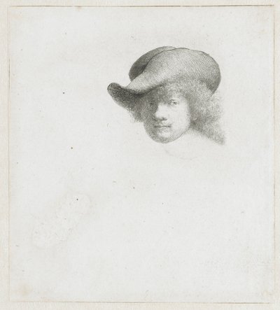 Self-Portrait with Soft Hat and Embroidered Cloak by Rembrandt van Rijn