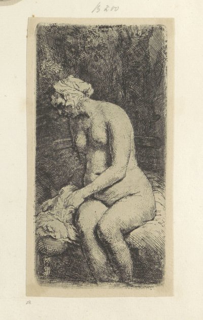 Seated Nude Woman Recueil de quatre-vingt-cinq estampes originales (series title) by Rembrandt van Rijn