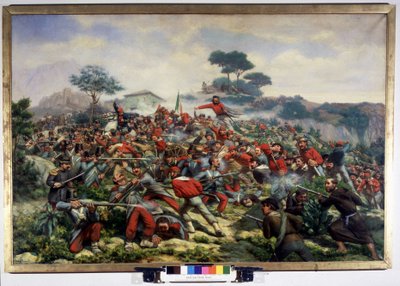 Battle of Calatafimi in Sicily Opposing the Troops of Giuseppe Garibaldi by Remigio Legat