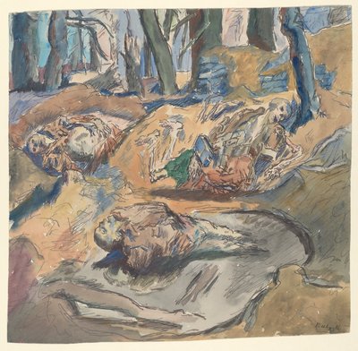 Dead Scottish Soldiers on the Battlefield near Ypres by René Beeh