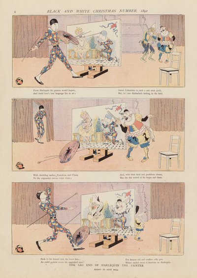 The sad end of Harlequin the painter by René Bull