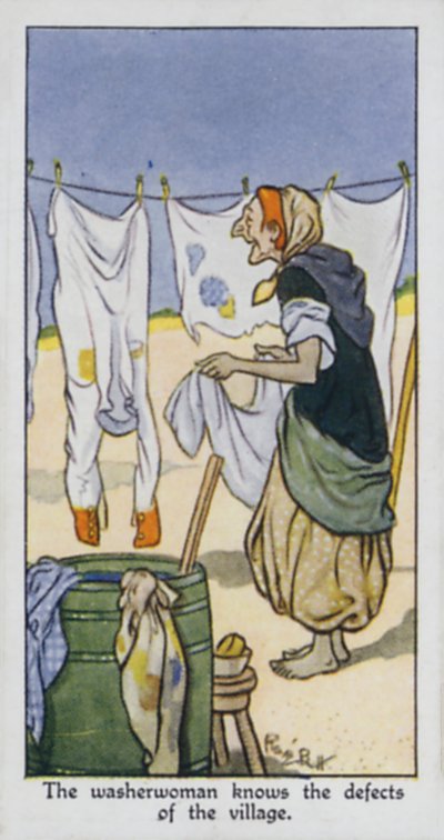 The washerwoman knows the defects of the village by René Bull