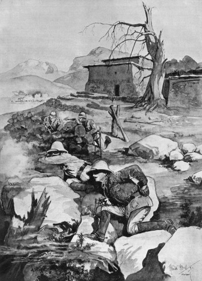 War Correspondents in danger from the Afridis by René Bull