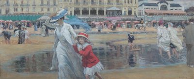 La plage de Cabourg by René François Xavier Prinet