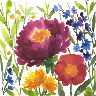 Vibrant Floral Garden by Renate Holzner