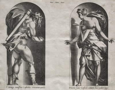 Cephalus and Procris in two Niches by Rene Boyvin