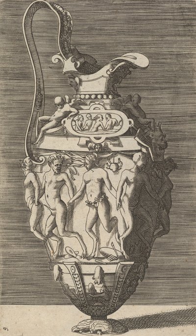 Vase with Dancing Women and Satyrs by Rene Boyvin