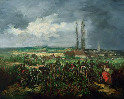 The Grape Harvest at Argenteuil by Rene Charles Louise Debreaux