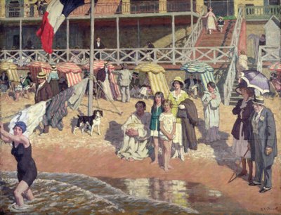 Bathers in Front of the Grand Hotel, Cabourg, c.1920 by René François Xavier Prinet
