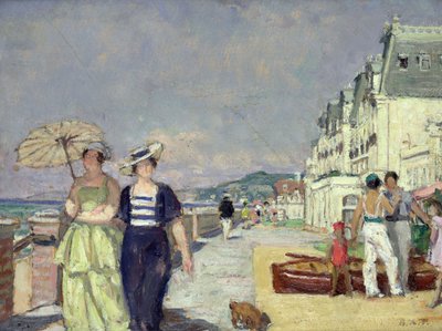 Elegant Women on the Seafront in Cabourg, c.1929 by René François Xavier Prinet