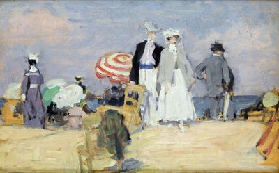 The Beach at High Tide by René François Xavier Prinet