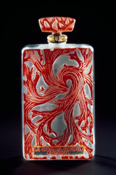 Glass flacon for the perfume Red Coral (Le Corail Rouge) by Rene Jules Lalique