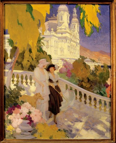 The Walk on the Terrace of the Casino of Montecarlo by Rene Lelong