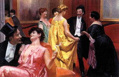 The presentation. Parisian house at the beginning of the 20th century. Illustration by Rene Lelong by Rene Lelong