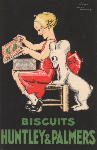 Advertisement for Huntley & Palmers biscuits by Rene Vincent