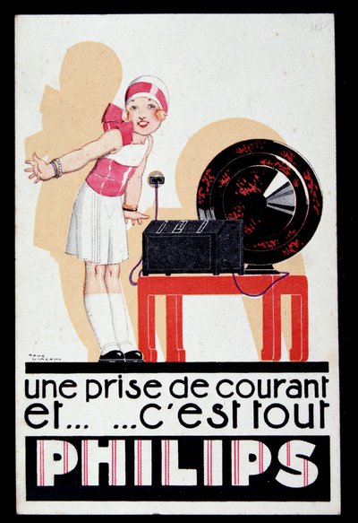 Advertising for the radio set Philips, c.1930 by Rene Vincent