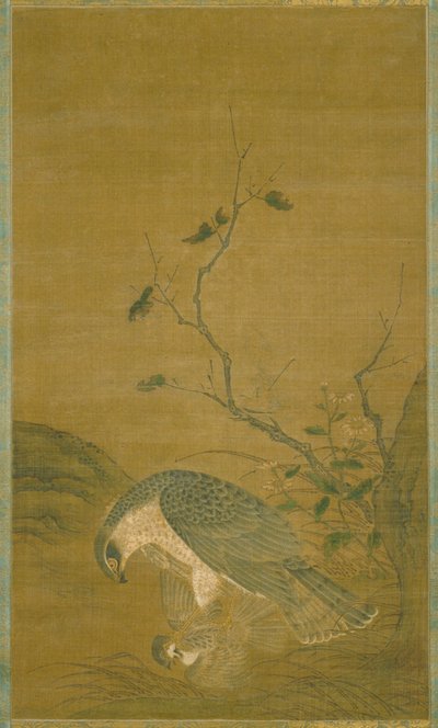 Hawk Capturing A Sparrow by Renfa Ren