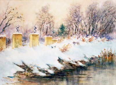 Snowfall on Naviglio by Renzo Weiss