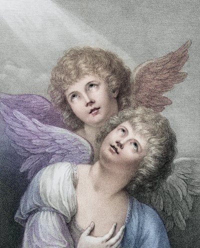 Two Cherubims, Two Angels by Rev. Matthew William (after) Peters