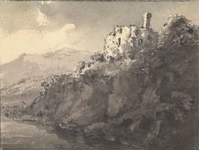 Landscape with a Castle on a Hill at Right by Rev. William Gilpin