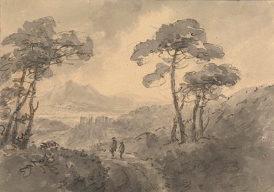 Mountain Landscape with Two Figures on a Winding Road by Rev. William Gilpin
