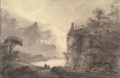 Rocky Landscape with Two Figures on a Path in the Center by Rev. William Gilpin