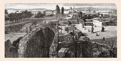 Remains of The Bibliotheca in the Palace of the Caesars, Palatine Hill, Rome, Italy in the Late 19th Century. From Italian Pictures by Rev. Samuel Manning, Published c.1890. by Reverend Samuel Manning