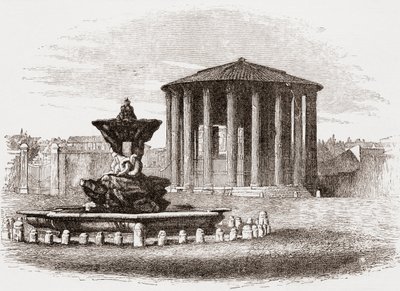 Temple of Vesta, Roman Forum, Rome, Italy in the Late 19th Century. From Italian Pictures by Rev. Samuel Manning, Published c.1890. by Reverend Samuel Manning