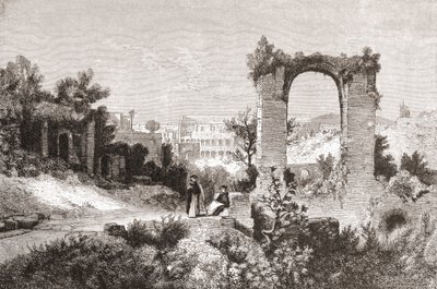 The Palatine from the Aventine Hill, Rome, Italy in the late 19th century by Reverend Samuel Manning