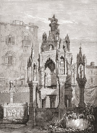 The Scaliger Tombs, Verona, Italy in the Late 19th Century. From Italian Pictures by Rev. Samuel Manning, Published c.1890. by Reverend Samuel Manning