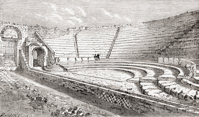 The small theatre, Pompeii, Naples, Italy by Reverend Samuel Manning