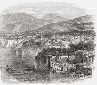 View of Sorrento, Campania, Southern Italy, in the Late 19th Century. From Italian Pictures by Rev. Samuel Manning, Published c.1890. by Reverend Samuel Manning