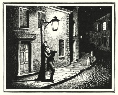 Hans Christian Andersen: The Old Street Lamp by Rex (after) Whistler