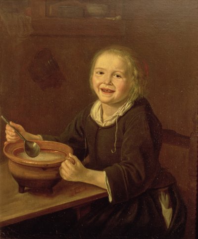 Boy eating Porridge by Reynier Fransz Hals